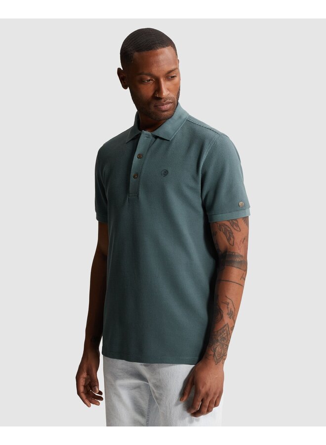 CPSS2604889 5414 Cast Iron Short sleeve polo regular fit two tone waffle Oceanview