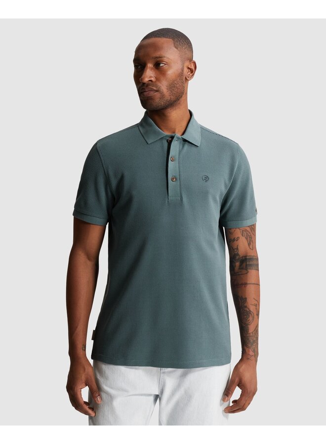 CPSS2604889 5414 Cast Iron Short sleeve polo regular fit two tone waffle Oceanview