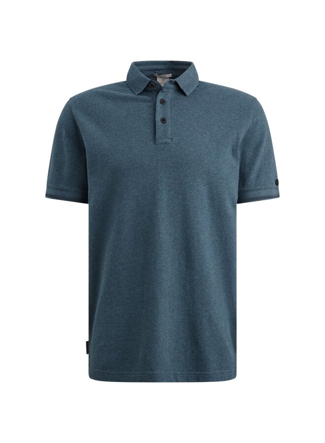 CPSS2604864 9117 Cast Iron Short sleeve polo slim fit popcorn jersey melange Turbulence