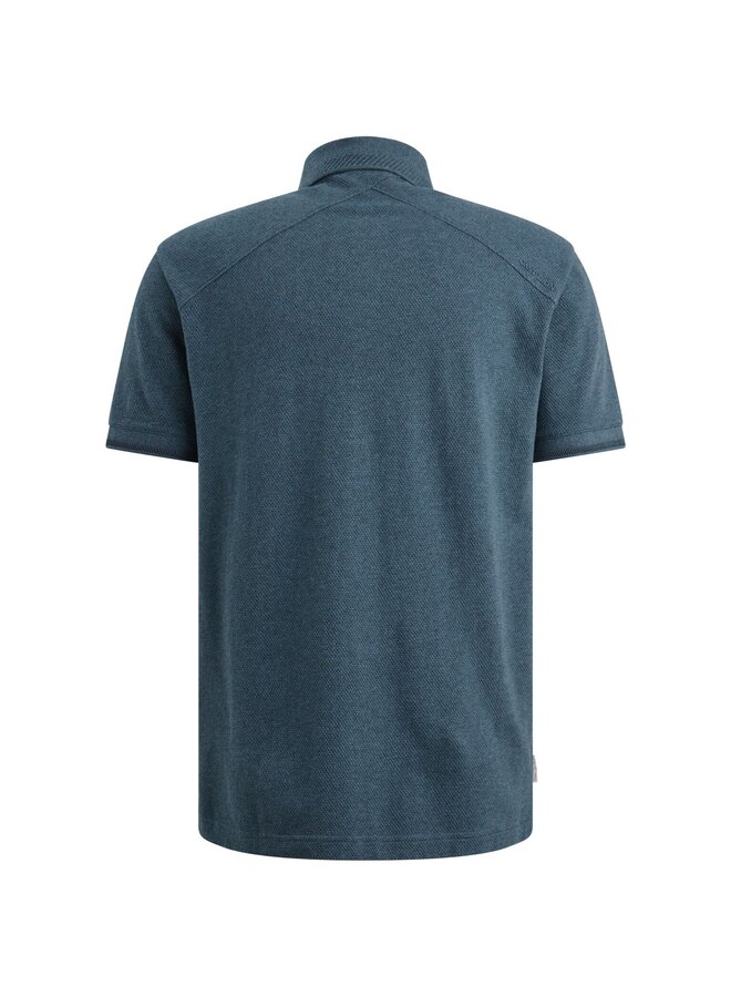 CPSS2604864 9117 Cast Iron Short sleeve polo slim fit popcorn jersey melange Turbulence