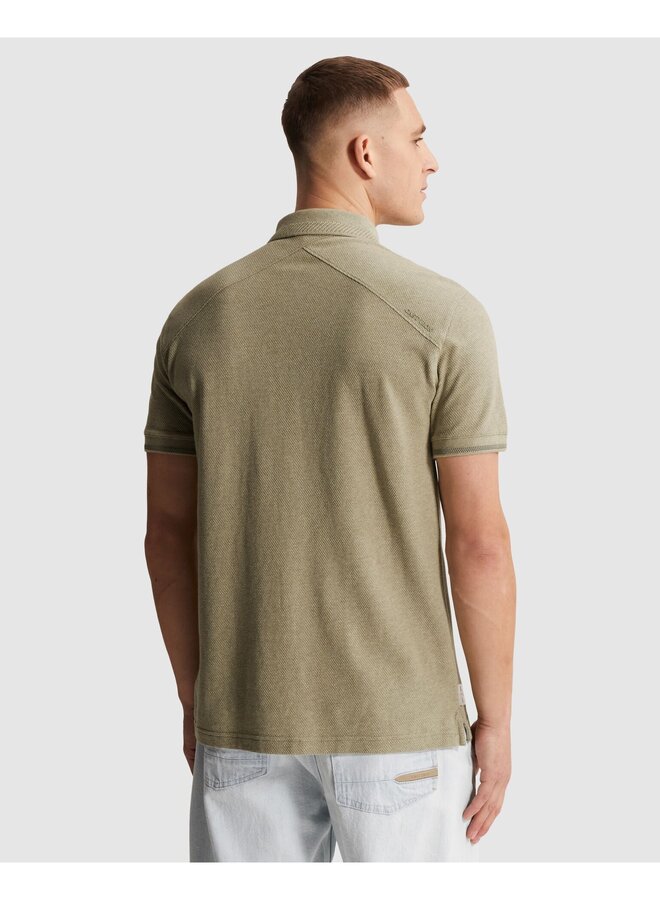 CPSS2604864 6390 Cast Iron Short sleeve polo slim fit popcorn jersey melange Tea