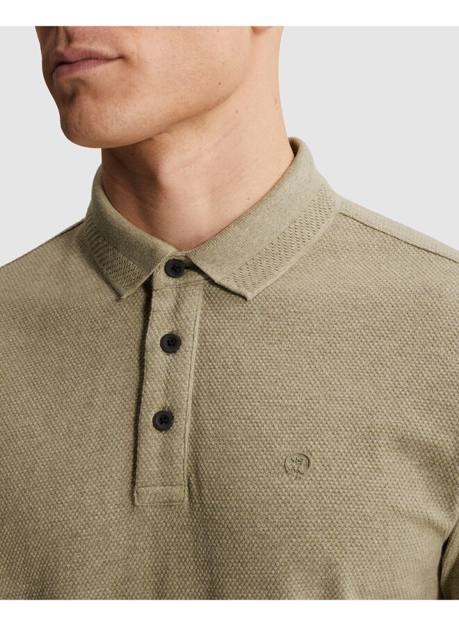 CPSS2604864 6390 Cast Iron Short sleeve polo slim fit popcorn jersey melange Tea