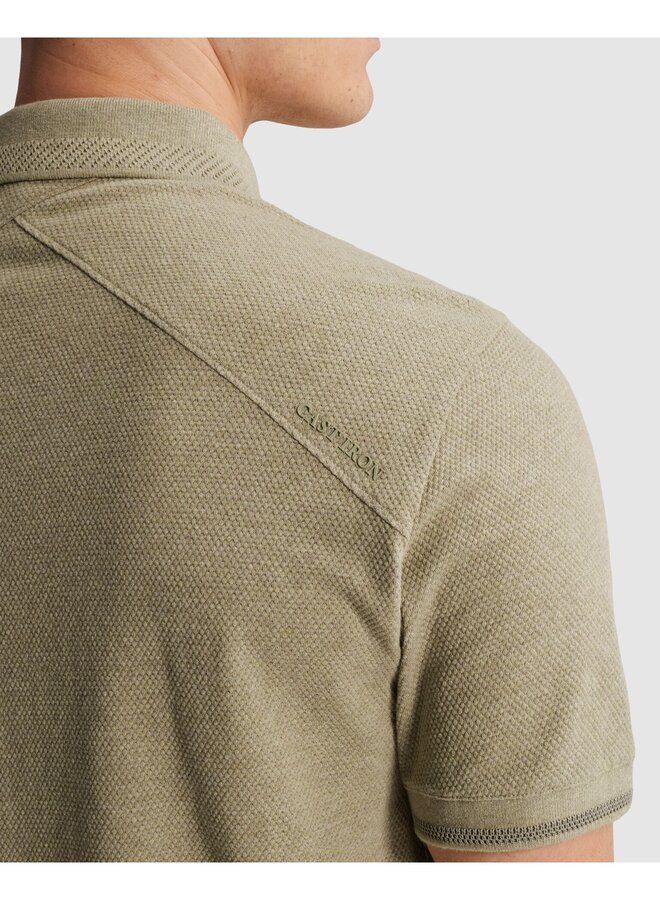 CPSS2604864 6390 Cast Iron Short sleeve polo slim fit popcorn jersey melange Tea