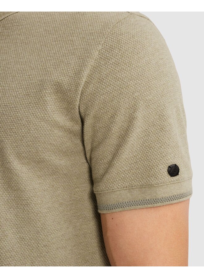 CPSS2604864 6390 Cast Iron Short sleeve polo slim fit popcorn jersey melange Tea