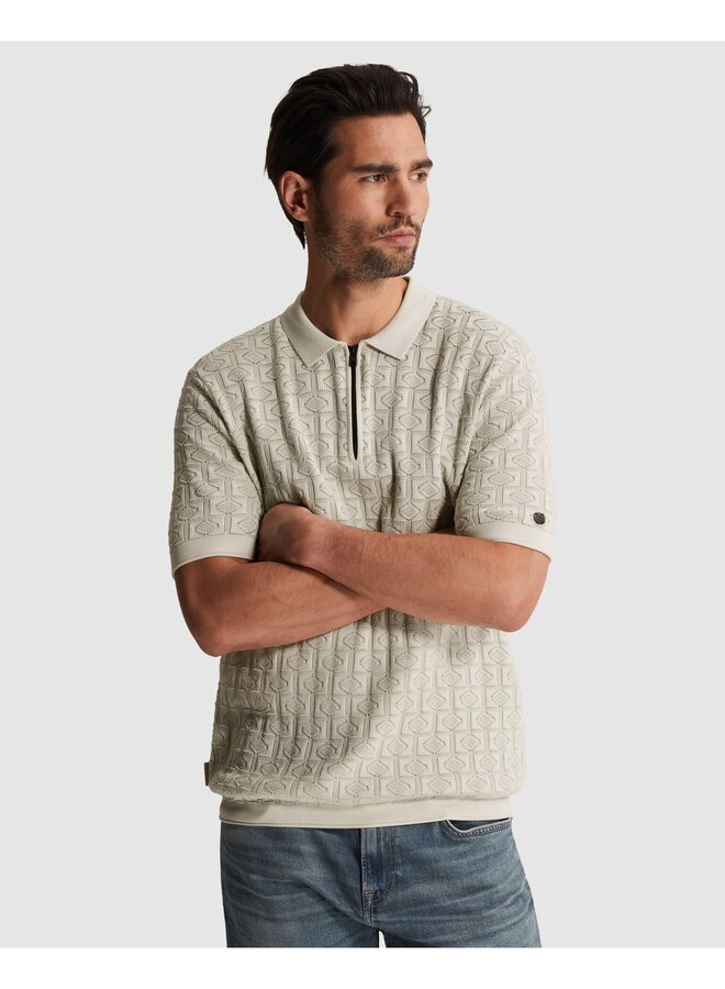 CPSS2604858 7014 Cast Iron Short sleeve polo regular fit ajour Silver Birch