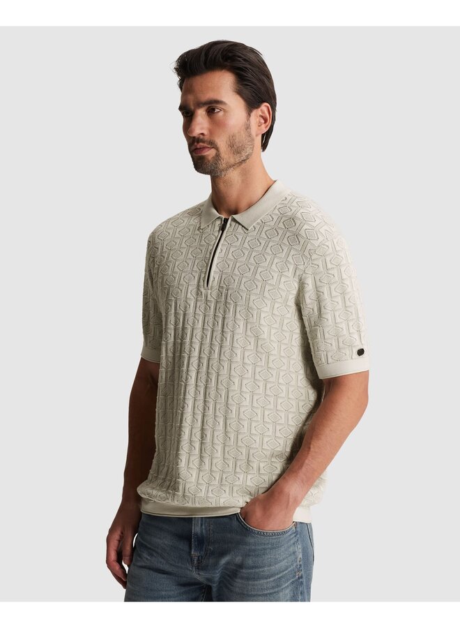 CPSS2604858 7014 Cast Iron Short sleeve polo regular fit ajour Silver Birch