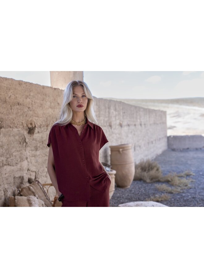 63140-21 481 Geisha Blouse crinckle cherry