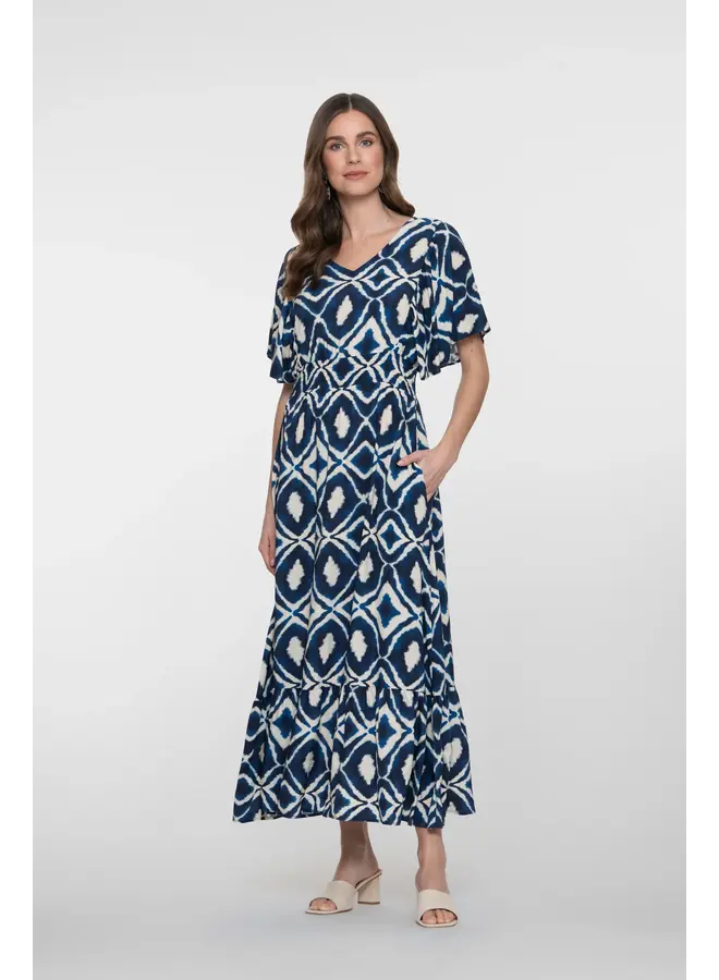 67116-20 718 Geisha dress ecru/navy