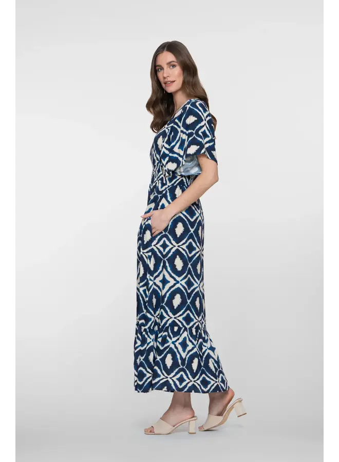 67116-20 718 Geisha dress ecru/navy