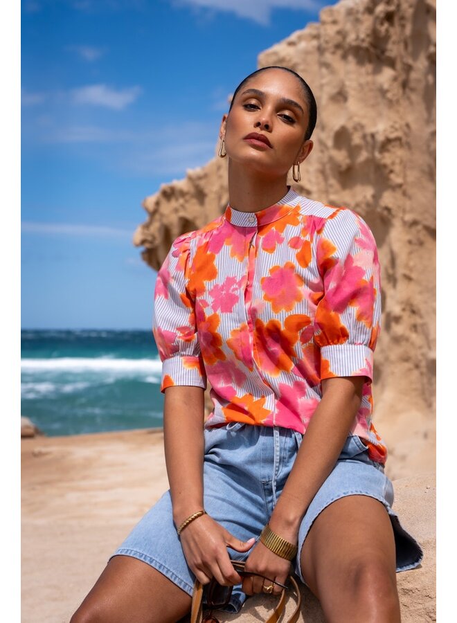63488-20 250 Geisha blouse orange/pink