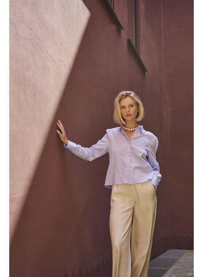Felise.7002623 Rino&Pelle Striped blouse with bows at the back  Blue striped