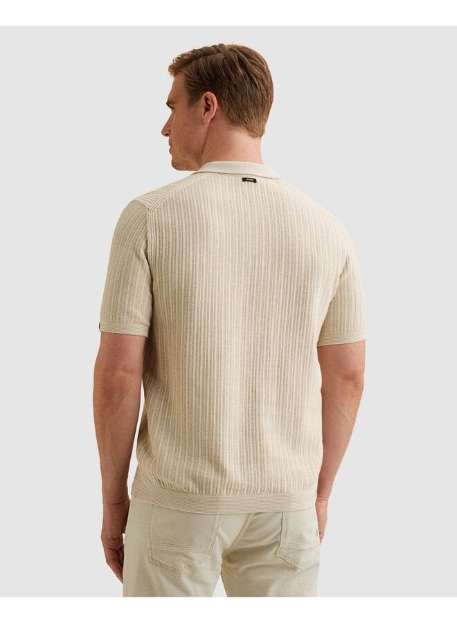 VPSS2604860 8265 Vanguard Short sleeve polo cotton linen blend Pure Cashmere