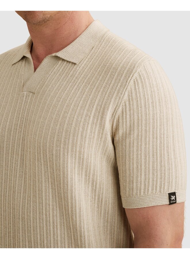 VPSS2604860 8265 Vanguard Short sleeve polo cotton linen blend Pure Cashmere