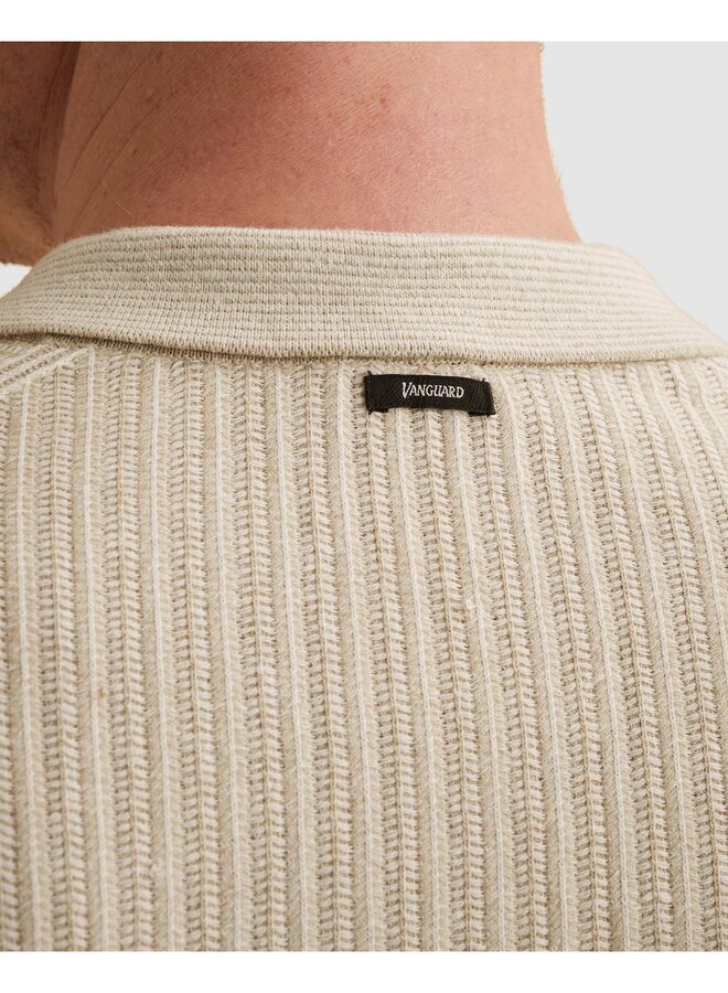 VPSS2604860 8265 Vanguard Short sleeve polo cotton linen blend Pure Cashmere