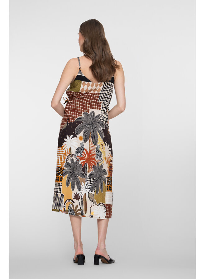67407-20 775 Geisha dress brown/sand/black