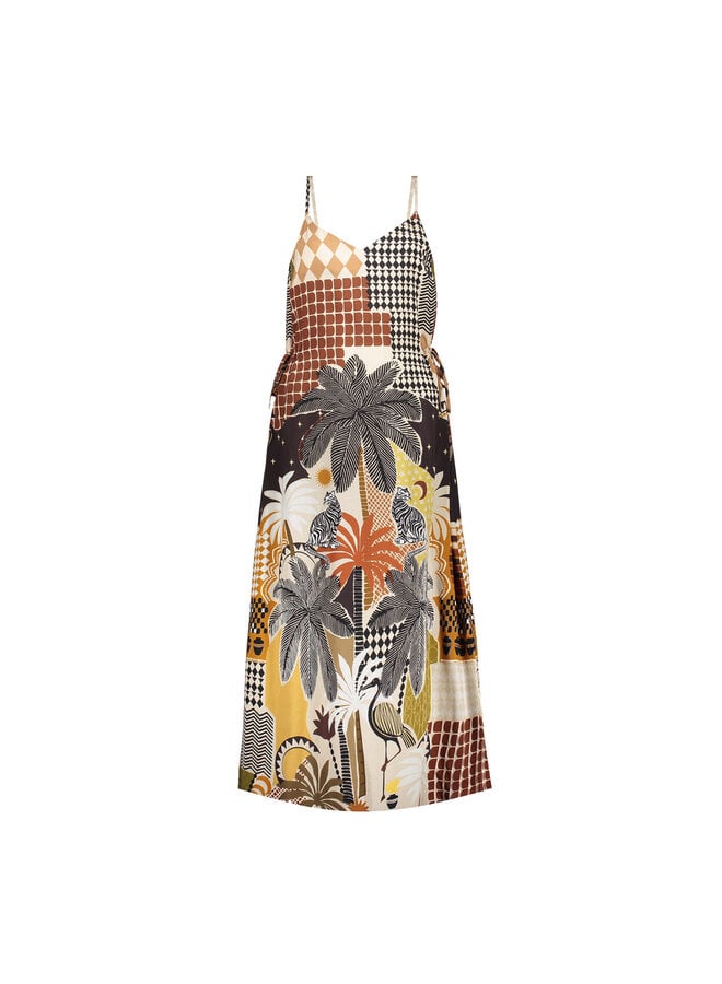 67407-20 775 Geisha dress brown/sand/black