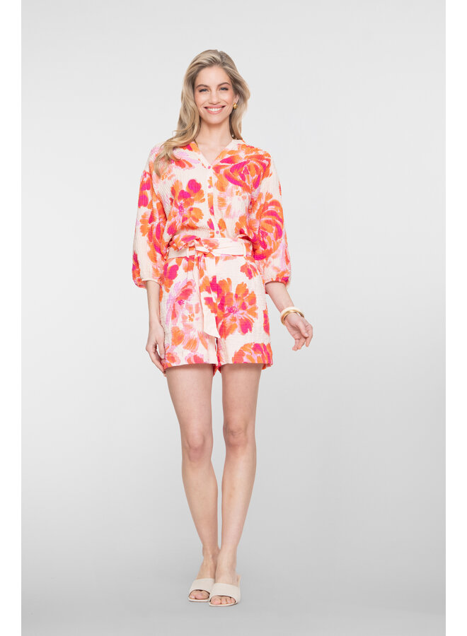 63490-20 250 Geisha blouse orange/pink/sand