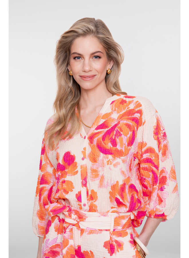 63490-20 250 Geisha blouse orange/pink/sand