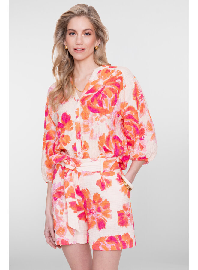 63490-20 250 Geisha blouse orange/pink/sand