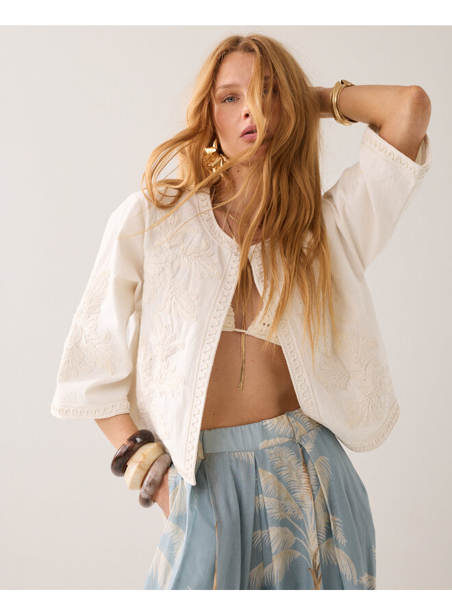 1s1304-12470 122 Summum Jacket Embroidery  Ivory