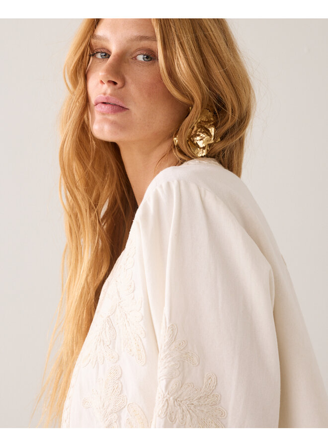 1s1304-12470 122 Summum Jacket Embroidery  Ivory