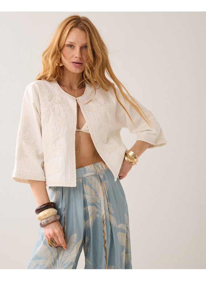 1s1304-12470 122 Summum Jacket Embroidery  Ivory