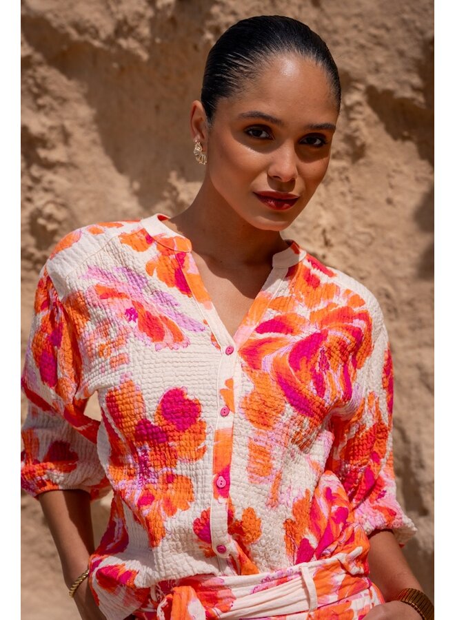 63490-20 250 Geisha blouse orange/pink/sand