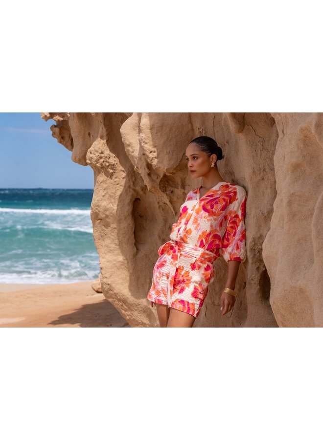 63490-20 250 Geisha blouse orange/pink/sand