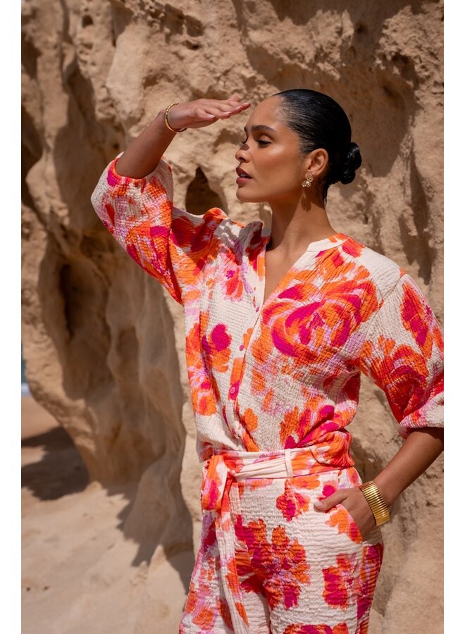 63490-20 250 Geisha blouse orange/pink/sand