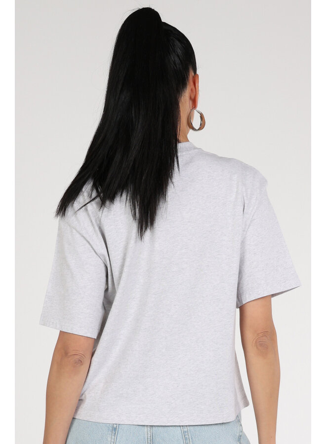 S26F1812 83m-01 Penn & Ink T-shirt print grey melange - white