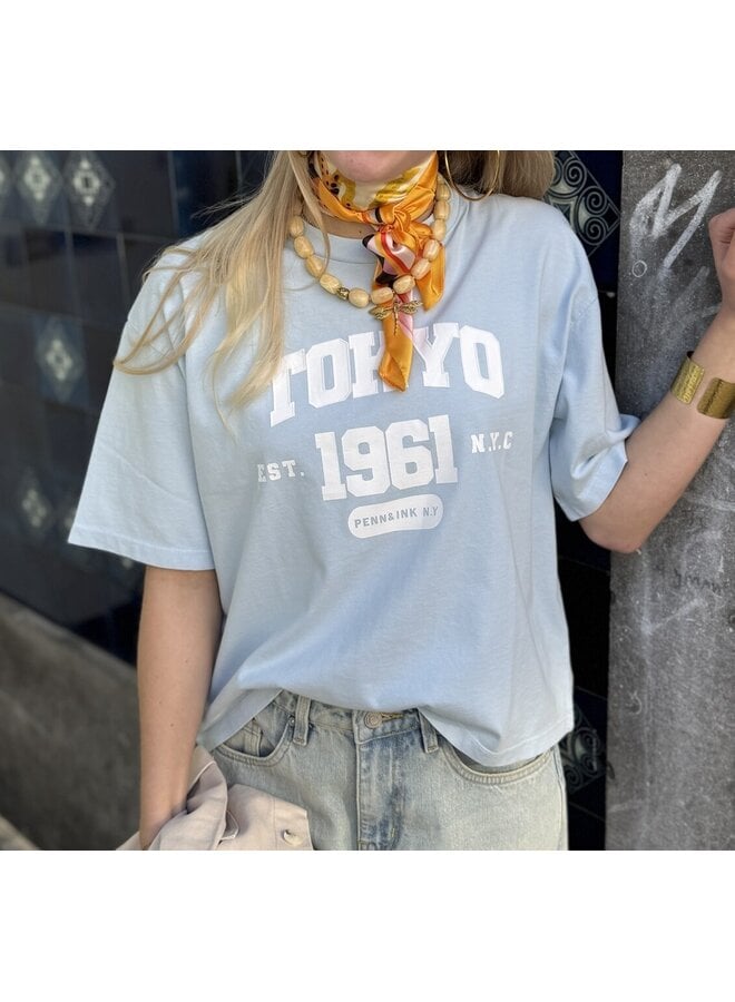 S26F1812 568-01 Penn & Ink T-shirt print skyrider - white