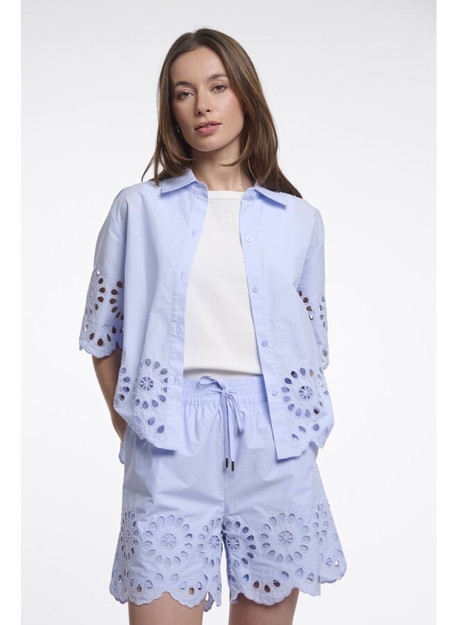 Kaate.7002624 Rino & Pelle Short sleeve blouse with button closure  Light blue