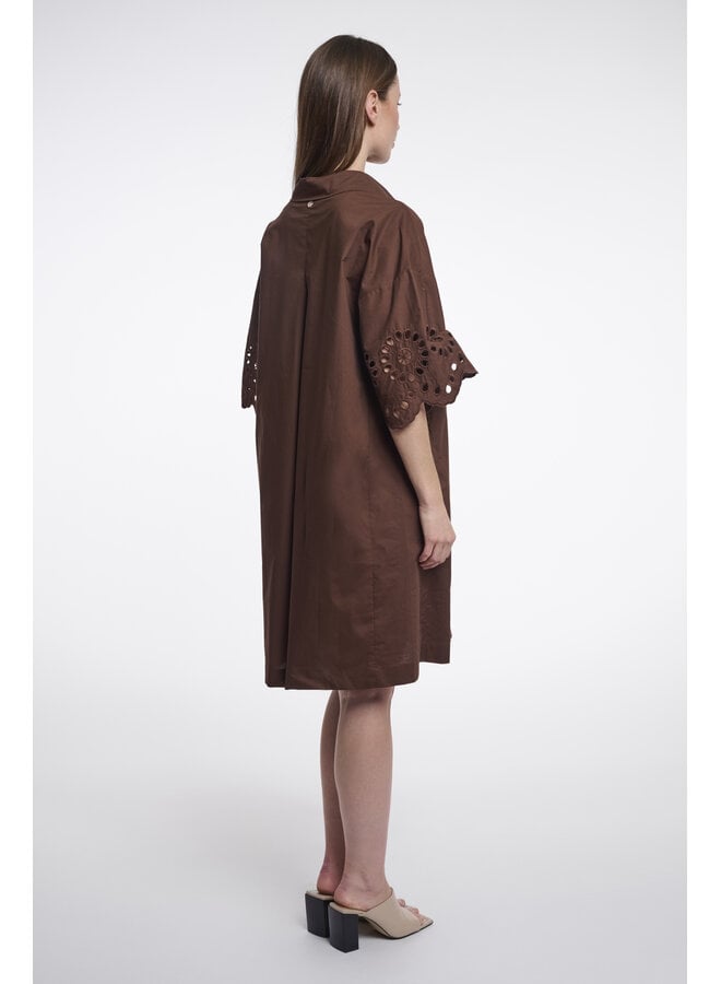 CeylinRegular.7002624 Rino & Pelle Regular length wide dress with sleeve detail  Dark brown