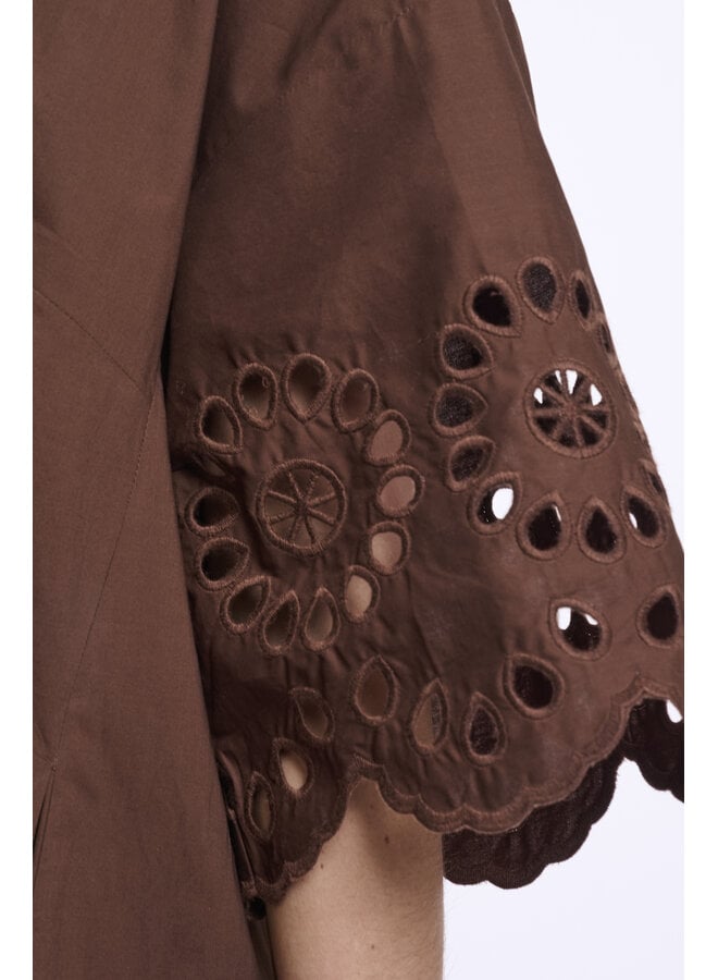 CeylinRegular.7002624 Rino & Pelle Regular length wide dress with sleeve detail  Dark brown