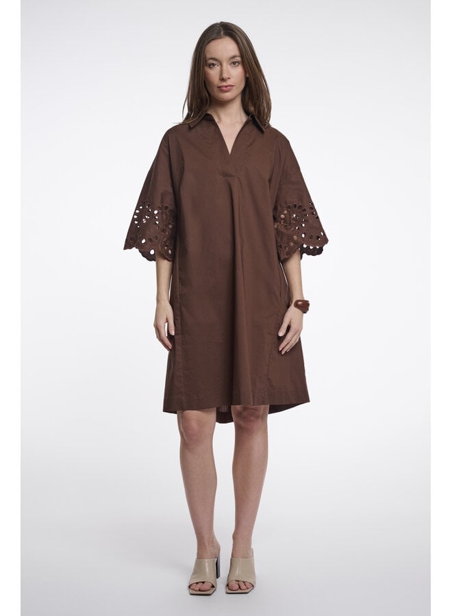 CeylinRegular.7002624 Rino & Pelle Regular length wide dress with sleeve detail  Dark brown