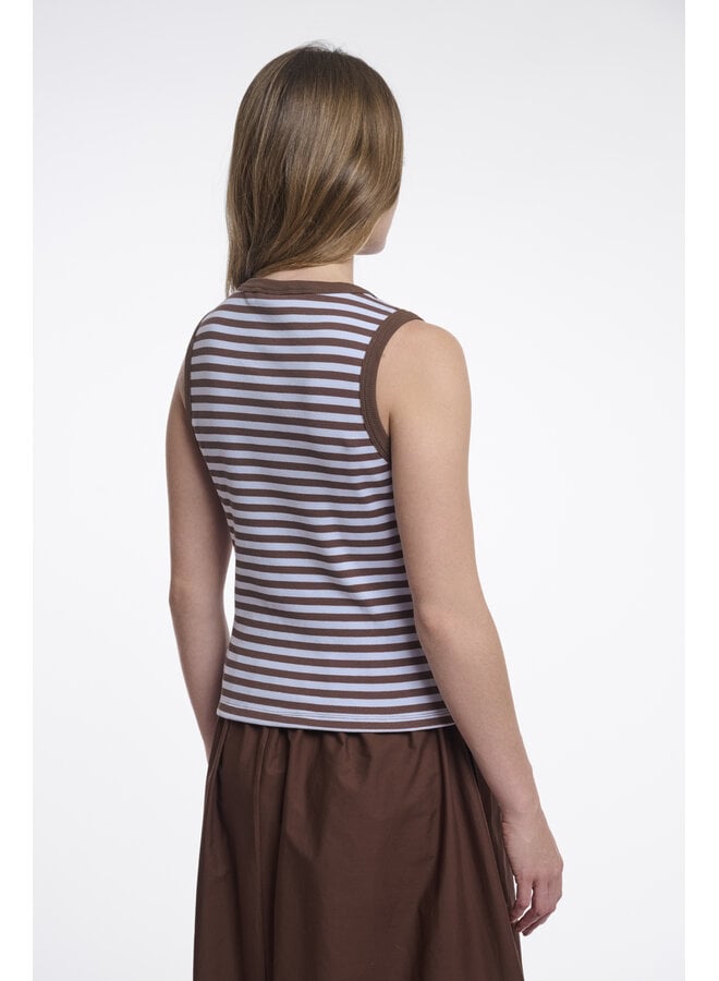 Arza.7002624 Rino & Pelle Tanktop  Blue brown striped