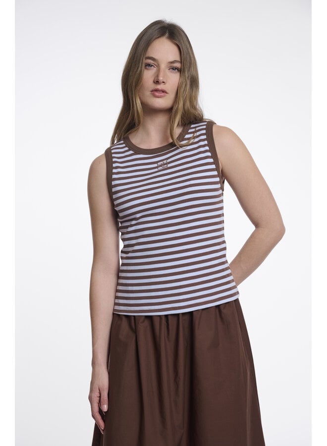 Arza.7002624 Rino & Pelle Tanktop  Blue brown striped
