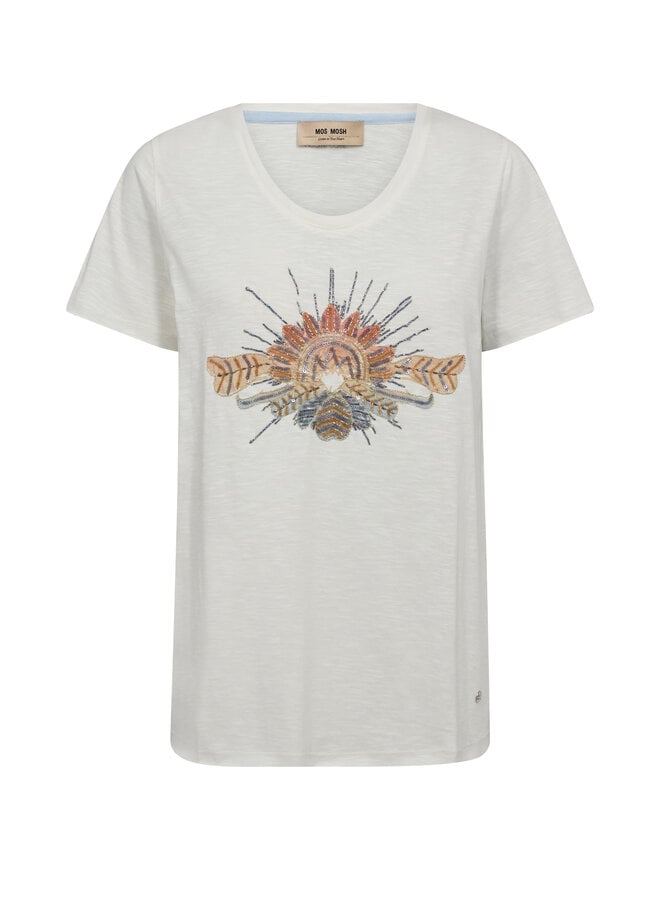 180110 180 MosMosh MMTonia O-SS Glam Tee Ecru