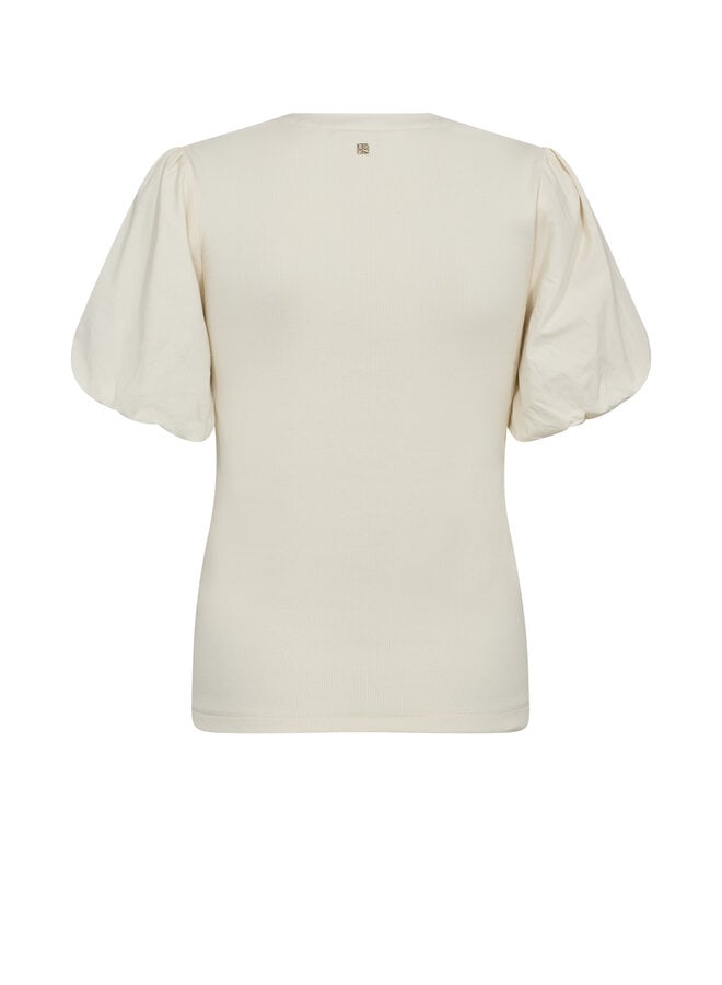 179020 180 MosMosh MMJada V-SS Puff Tee Ecru