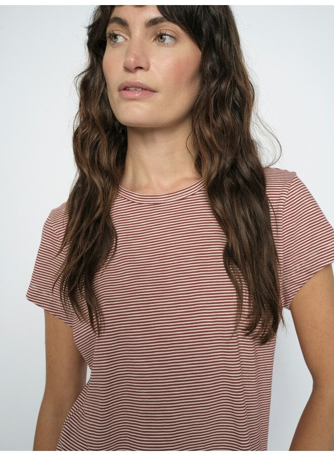 178965 272 MosMosh MMCampa O-SS Stripe Tee Cowhide