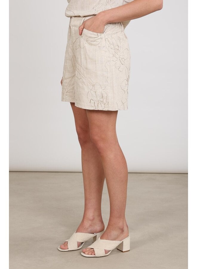 NKS09052 9 Nukus Dagmar Short Embroidery Sand