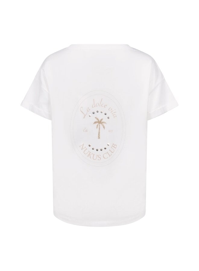 NKS04016 17 Nukus Sammie Shirt Backprint Off White