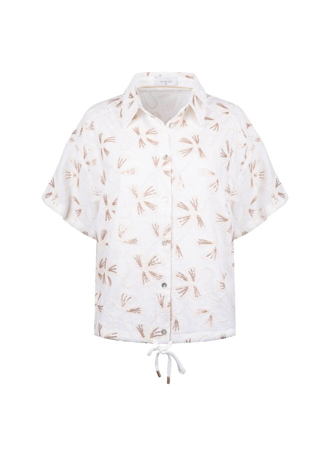 NKS02207 126 Nukus Britt Blouse Embroidery Offwhite/Gold