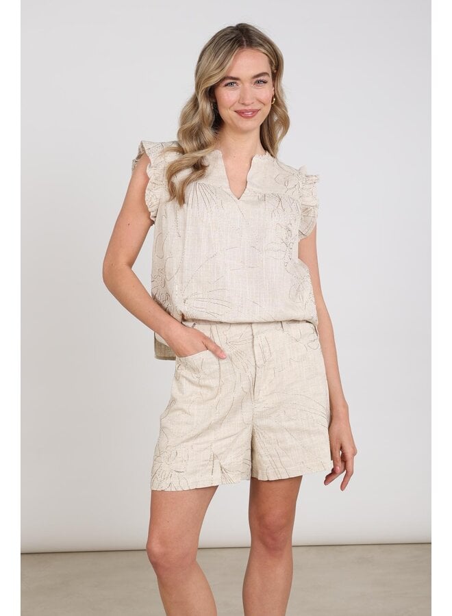 NKS01118 9 Nukus Lori Top Embroidery Sand