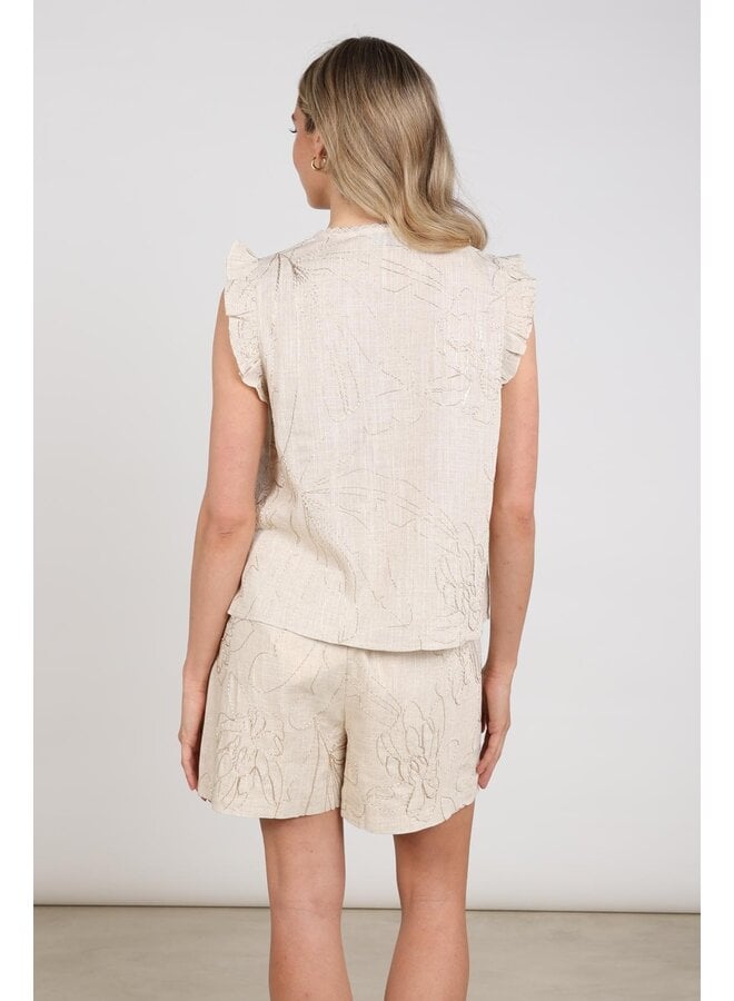 NKS01118 9 Nukus Lori Top Embroidery Sand