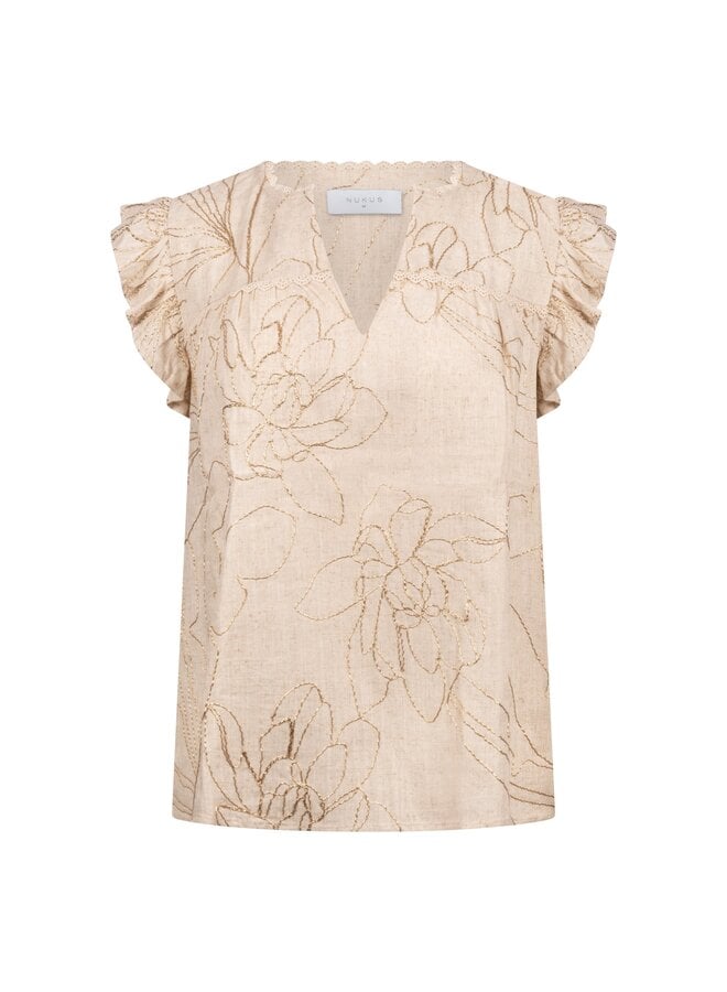 NKS01118 9 Nukus Lori Top Embroidery Sand