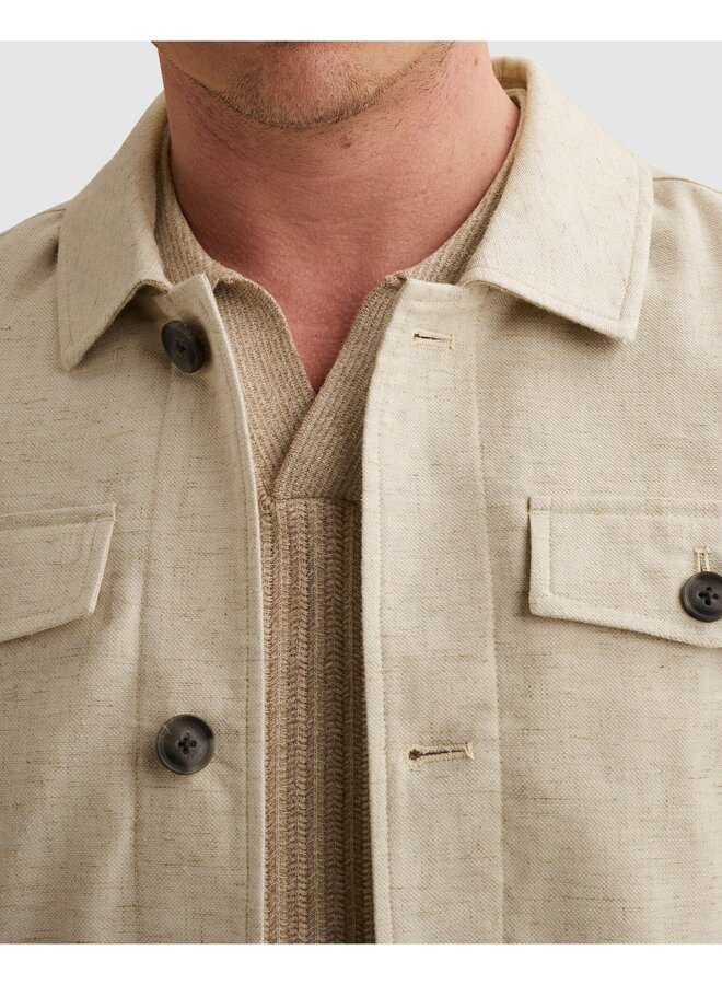 VBL2604190 7014 Vanguard Blazer Jacket Linen blend Shacket Silver Birch