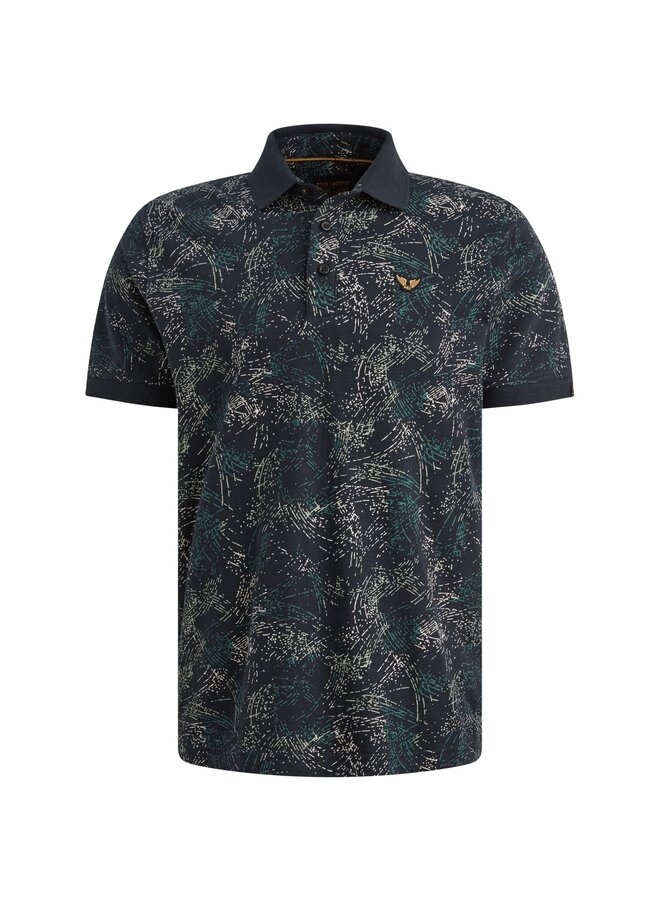 PPSS2604858 5282 PME Legend Short sleeve polo slub jersey all over print Carbon