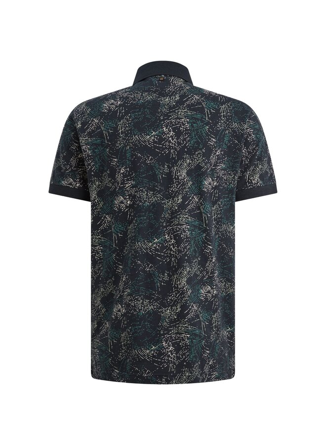 PPSS2604858 5282 PME Legend Short sleeve polo slub jersey all over print Carbon