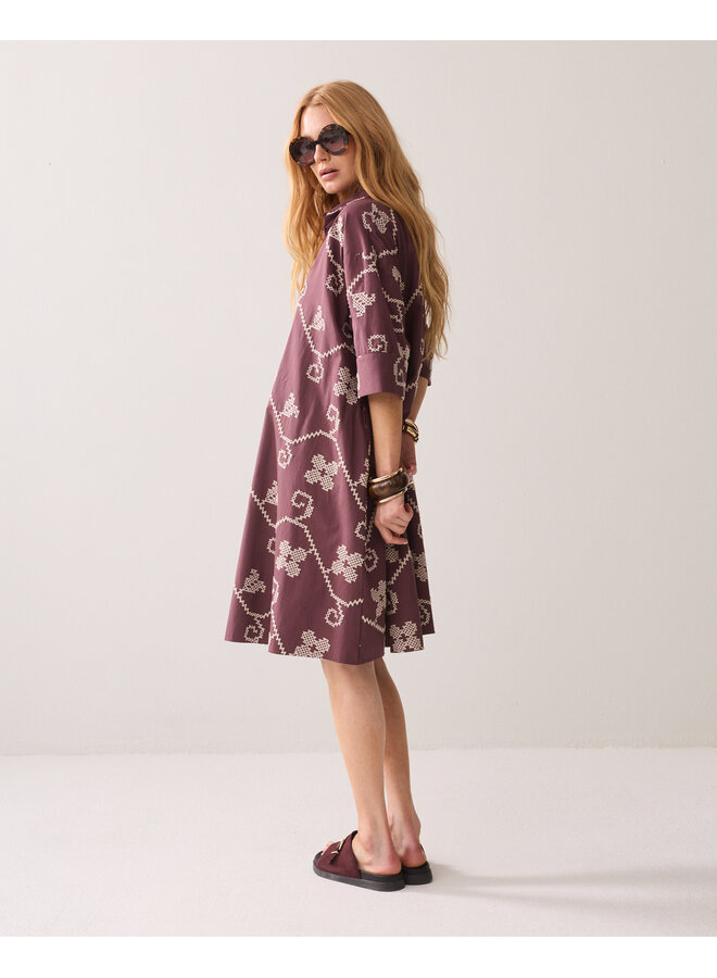 5s1661-12446 334 Summum Dress Cotton embroidered  Deepfig